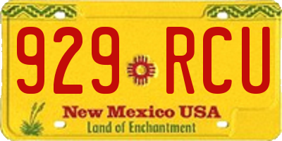 NM license plate 929RCU