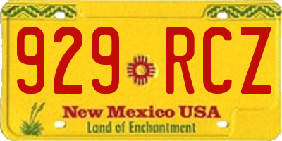 NM license plate 929RCZ