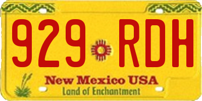 NM license plate 929RDH