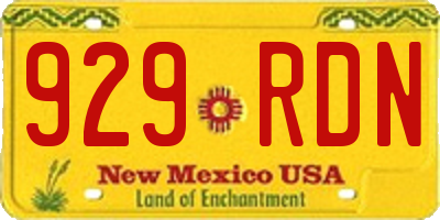 NM license plate 929RDN