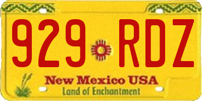 NM license plate 929RDZ