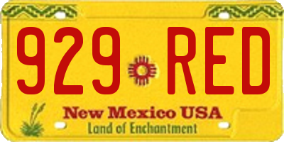 NM license plate 929RED