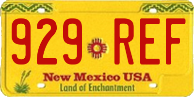 NM license plate 929REF