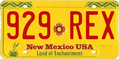 NM license plate 929REX