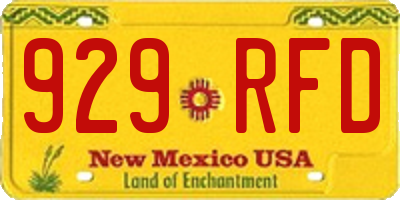 NM license plate 929RFD