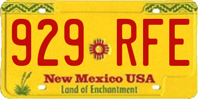 NM license plate 929RFE