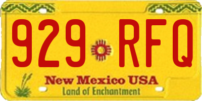NM license plate 929RFQ