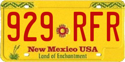 NM license plate 929RFR