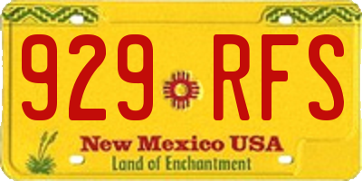 NM license plate 929RFS