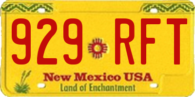 NM license plate 929RFT