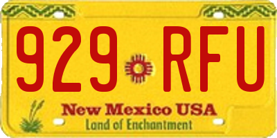 NM license plate 929RFU
