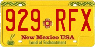 NM license plate 929RFX