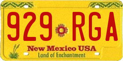 NM license plate 929RGA