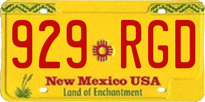 NM license plate 929RGD