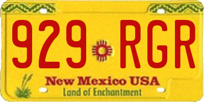 NM license plate 929RGR
