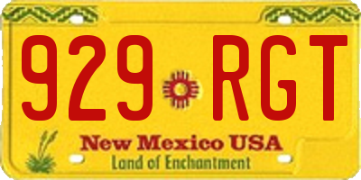 NM license plate 929RGT