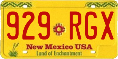 NM license plate 929RGX