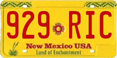 NM license plate 929RIC