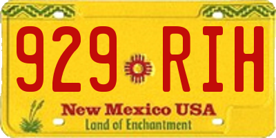 NM license plate 929RIH