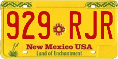 NM license plate 929RJR