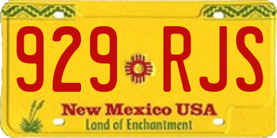 NM license plate 929RJS
