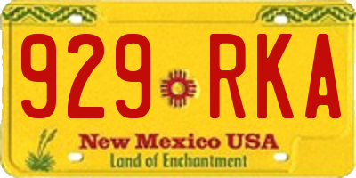 NM license plate 929RKA