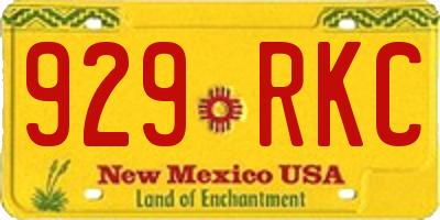 NM license plate 929RKC