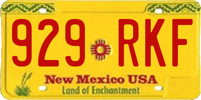 NM license plate 929RKF