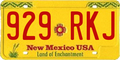 NM license plate 929RKJ