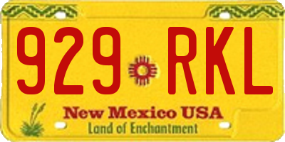 NM license plate 929RKL