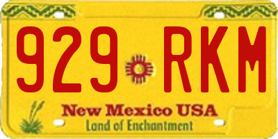 NM license plate 929RKM