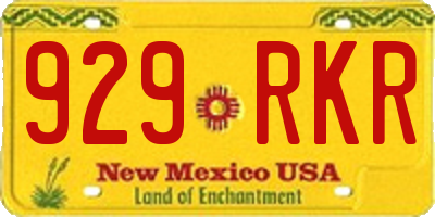 NM license plate 929RKR