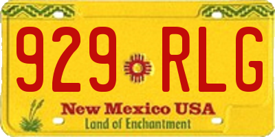 NM license plate 929RLG