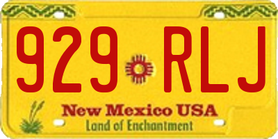 NM license plate 929RLJ