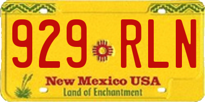 NM license plate 929RLN