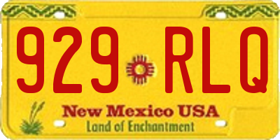 NM license plate 929RLQ