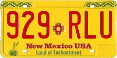 NM license plate 929RLU