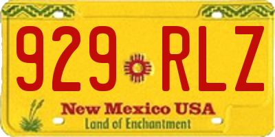 NM license plate 929RLZ