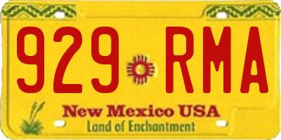 NM license plate 929RMA