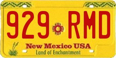 NM license plate 929RMD