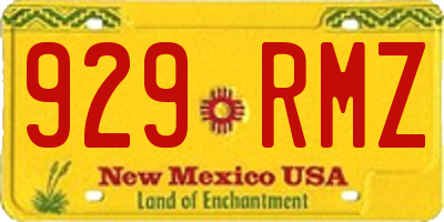 NM license plate 929RMZ