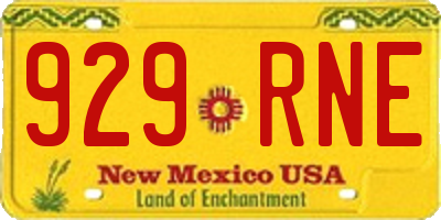 NM license plate 929RNE