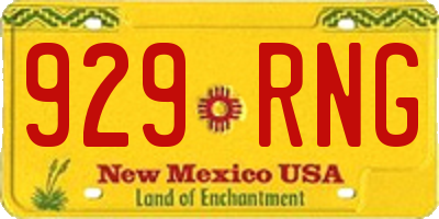 NM license plate 929RNG