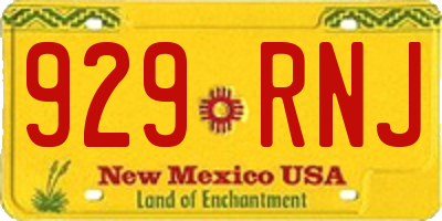 NM license plate 929RNJ