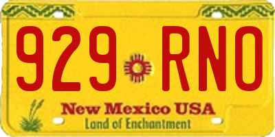 NM license plate 929RNO