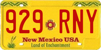 NM license plate 929RNY