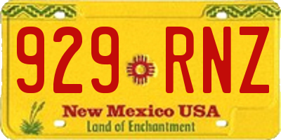 NM license plate 929RNZ