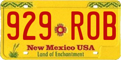 NM license plate 929ROB