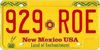 NM license plate 929ROE