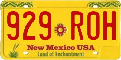 NM license plate 929ROH